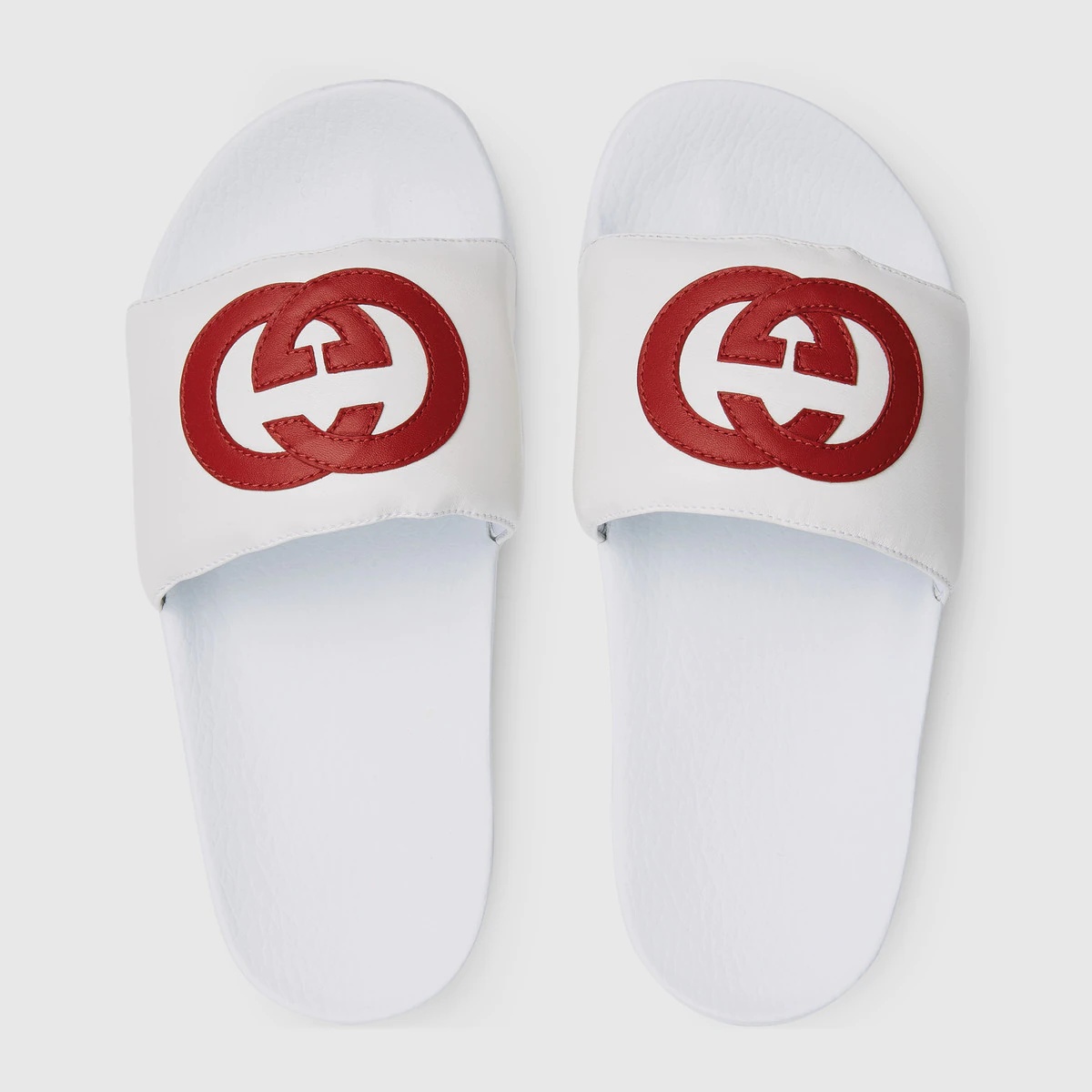 Interlocking G leather slide sandal - 3