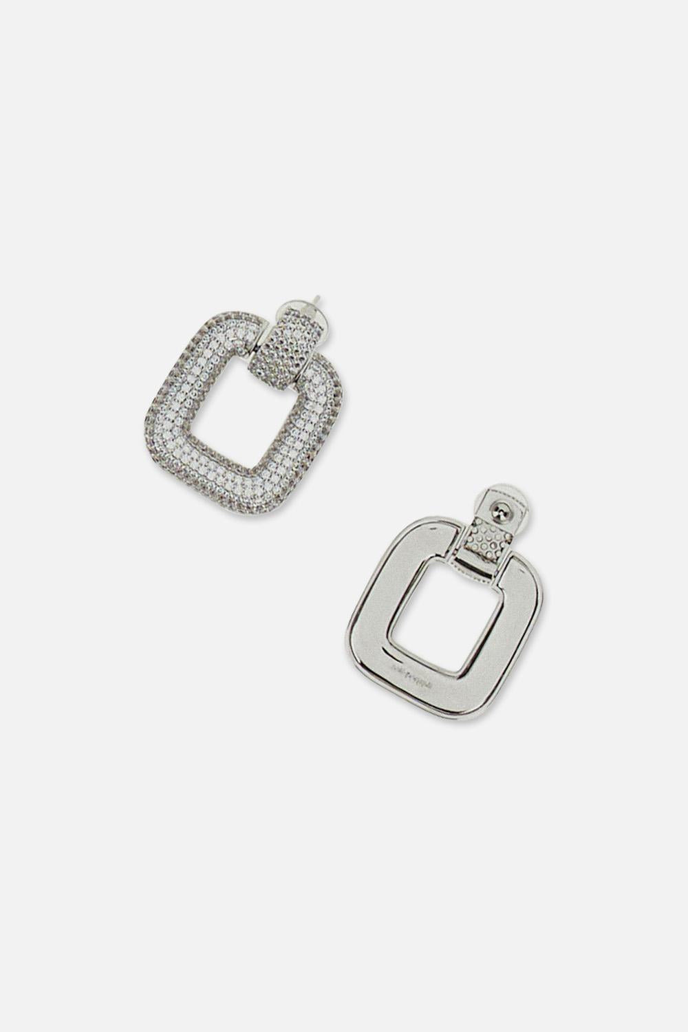 Square earrings with crystals - 3