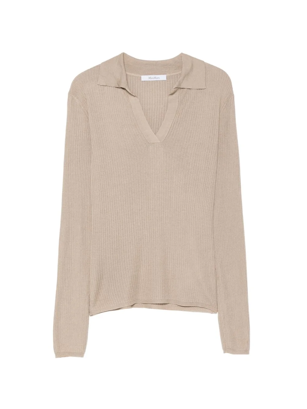 ribbed-knit polo sweater - 1