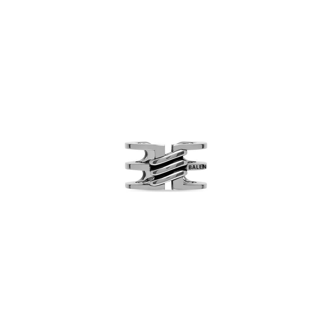 Bb Icon Open Ring  in Antique Silver - 2