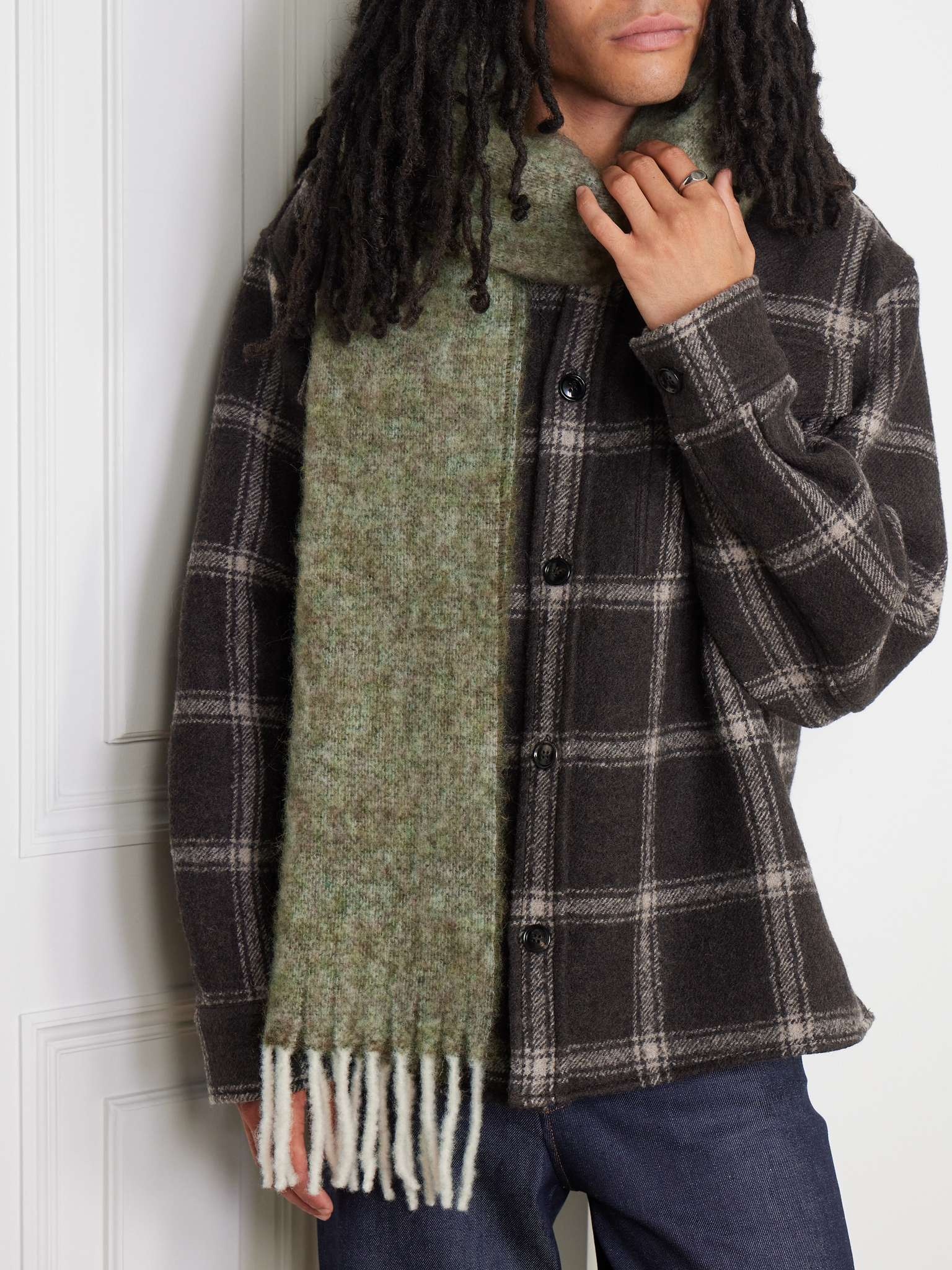 9006 Fringed Wool-Blend Scarf - 2