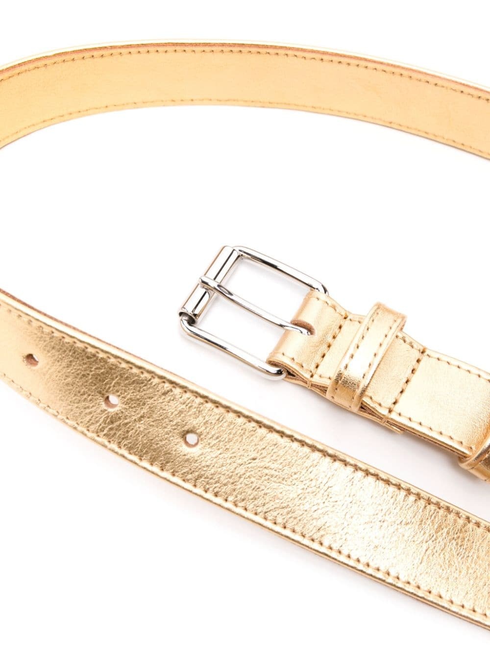 metallic leather belt - 2