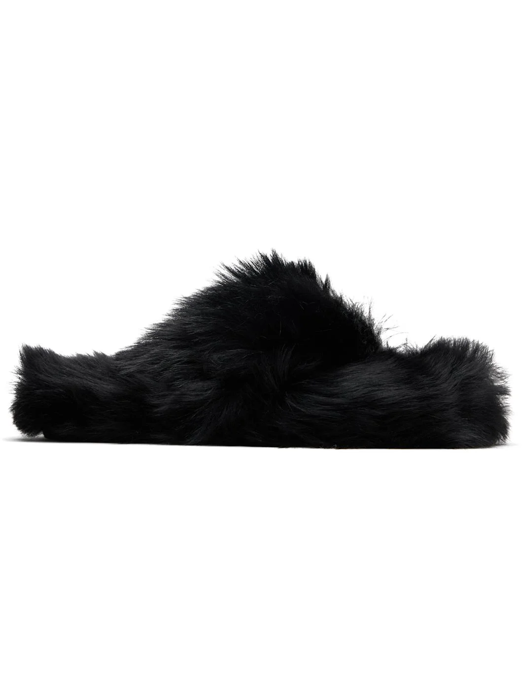 Black Shearling Sandals - 1