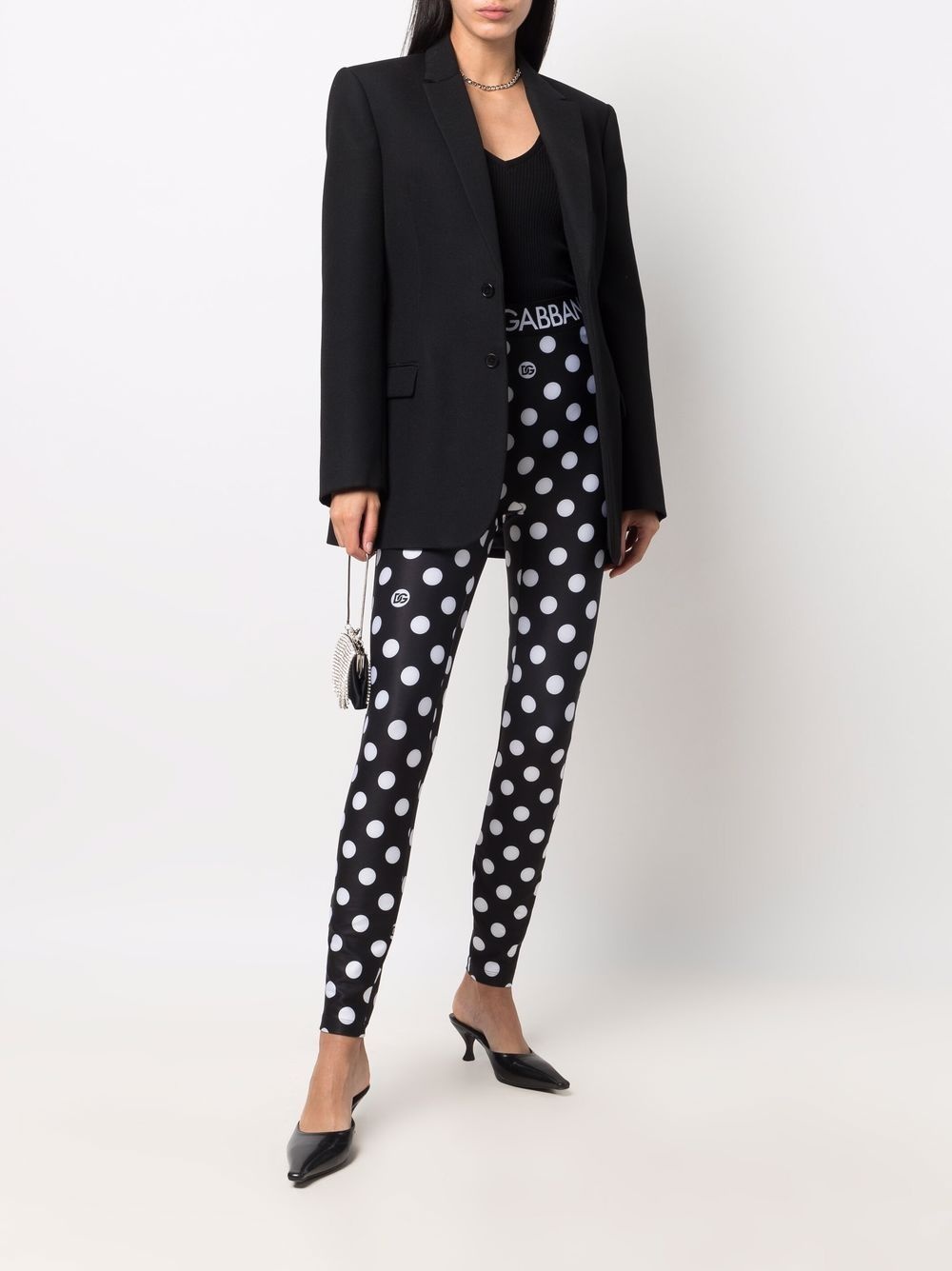 logo-waistband polka-dot leggings - 2