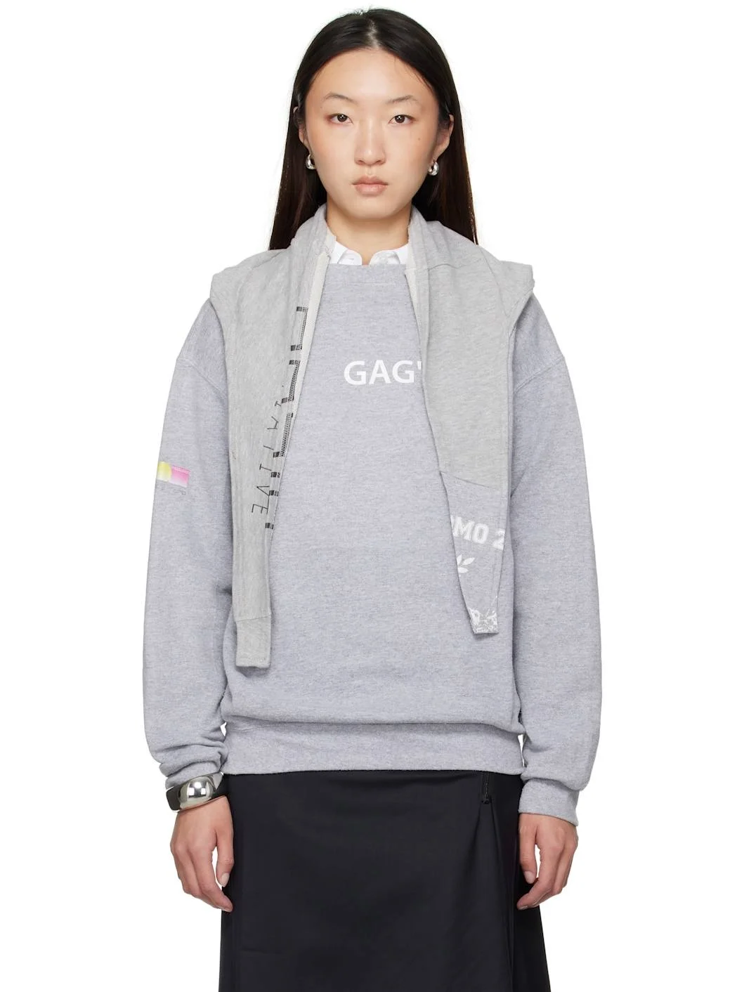 Gray Scarfersweater Sweatshirt - 1