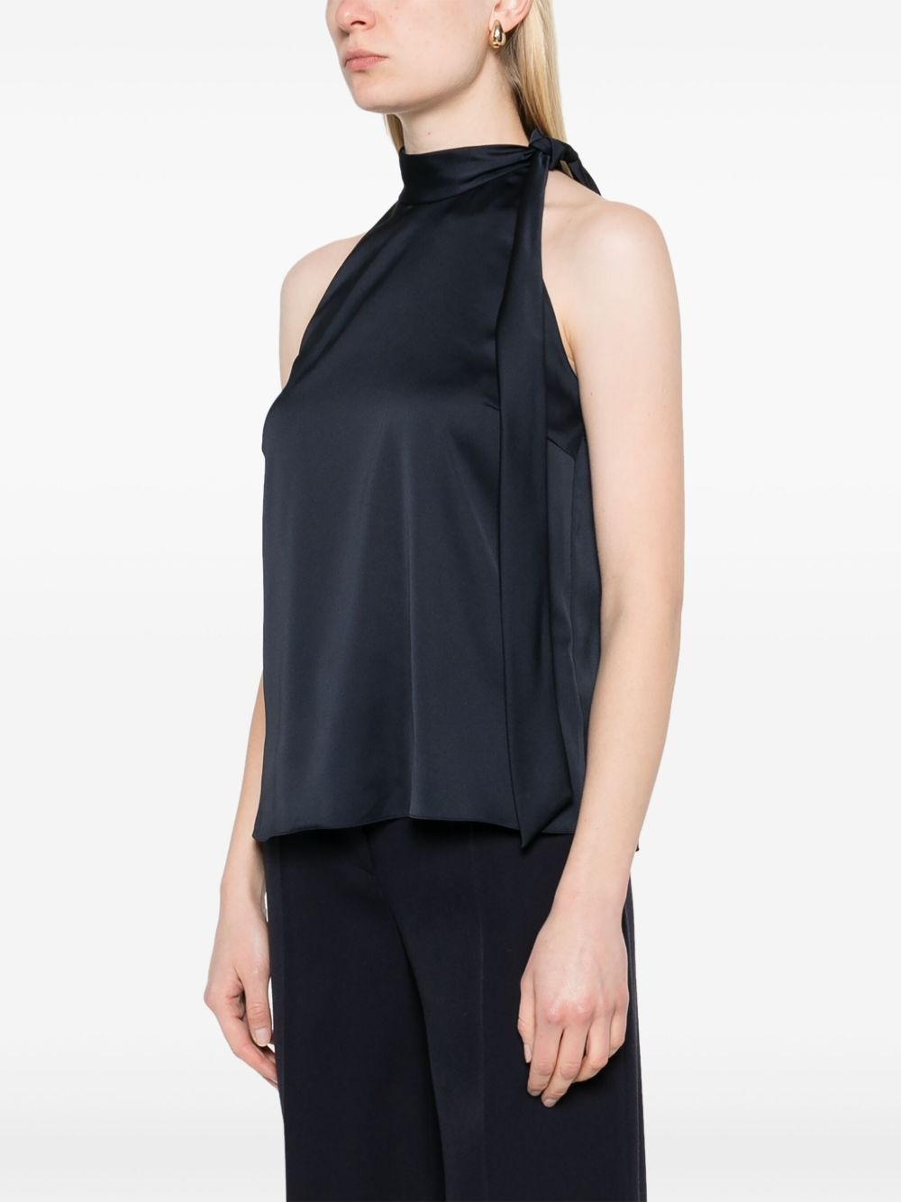 textured-satin halter top - 3