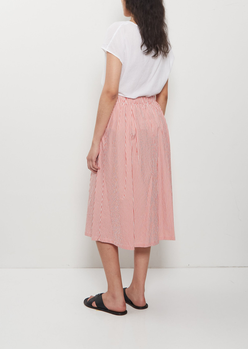 apuntob Cotton Gathered Skirt — Pomegranate Stripes outlook