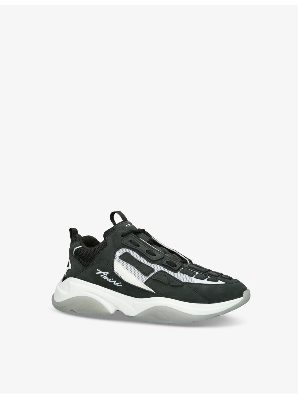Bone logo-embroidered leather and mesh low-top trainers - 3