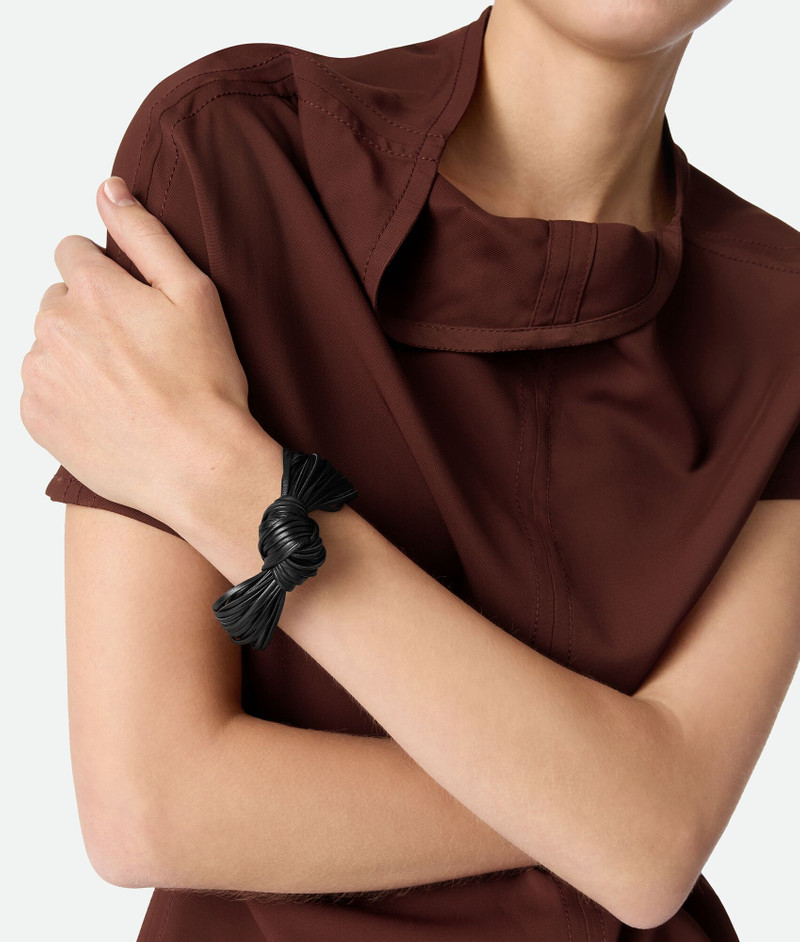 Bottega Veneta Knot Leather Bracelet outlook
