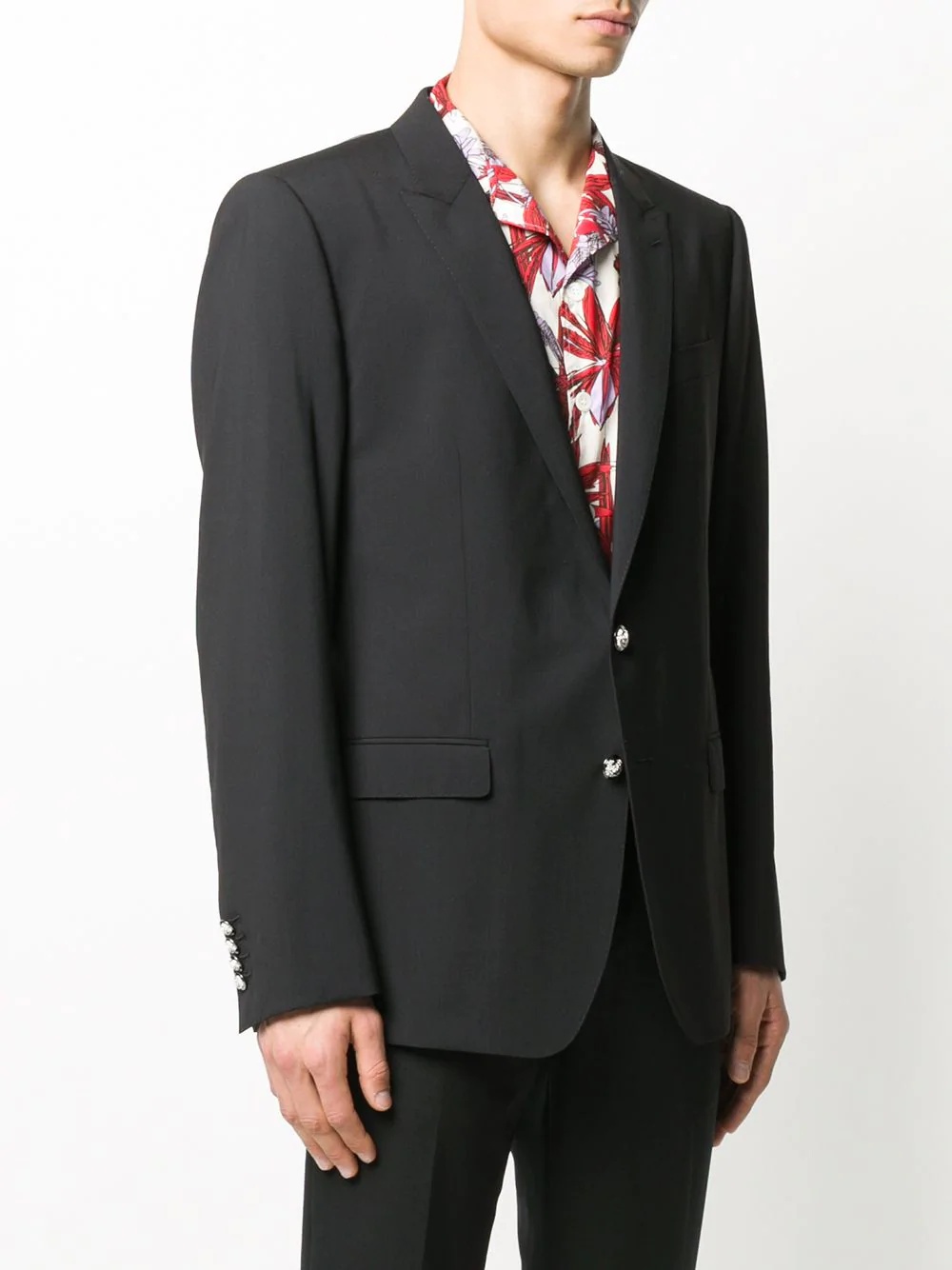 tailored button-front blazer - 3