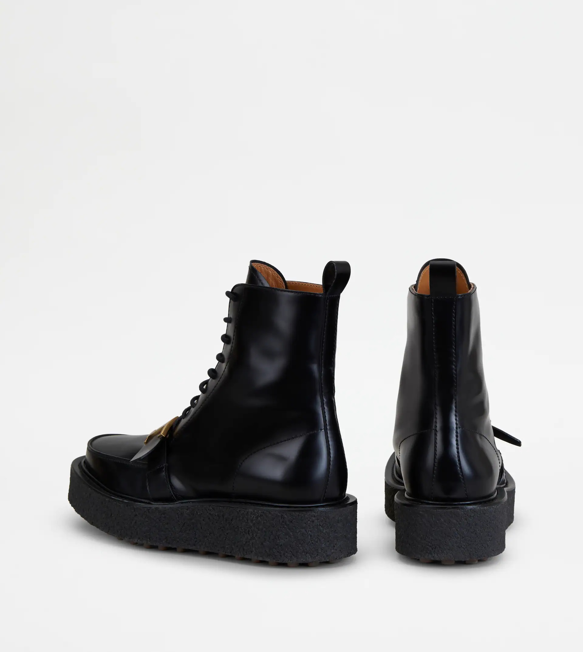 TIMELESS PLATFORM BOOTS IN LEATHER - BLACK - 4