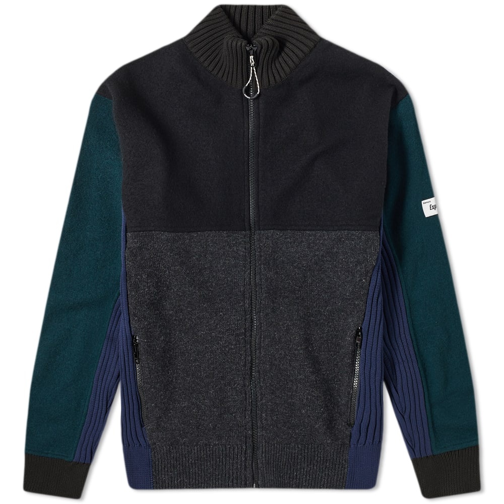 Kenzo Felted Colorblock Zip Knit Track Top - 1