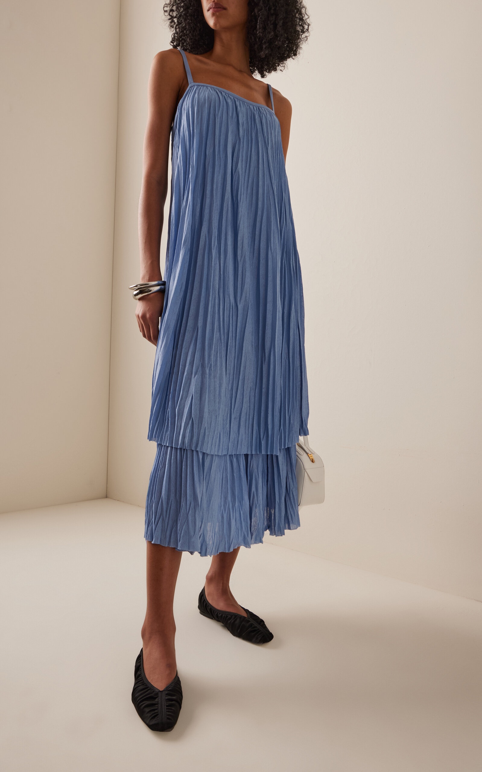 Clyne Pleated Jersey Dress blue - 2