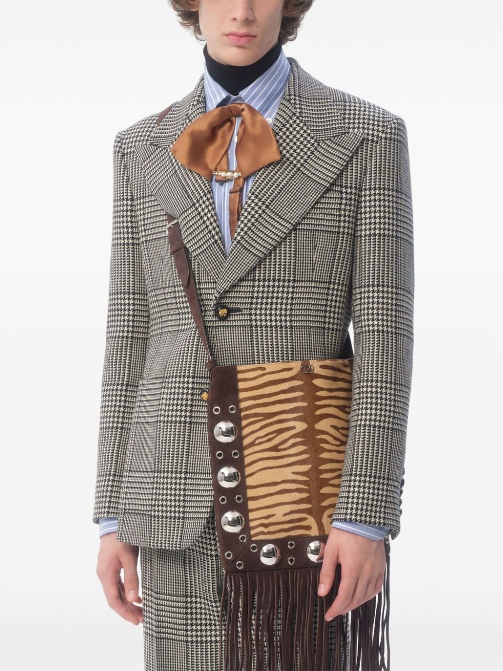 plaid check suit jacket - 6