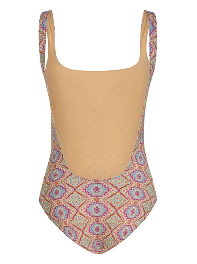 Etro monogram-pattern square-neck swimsuit outlook
