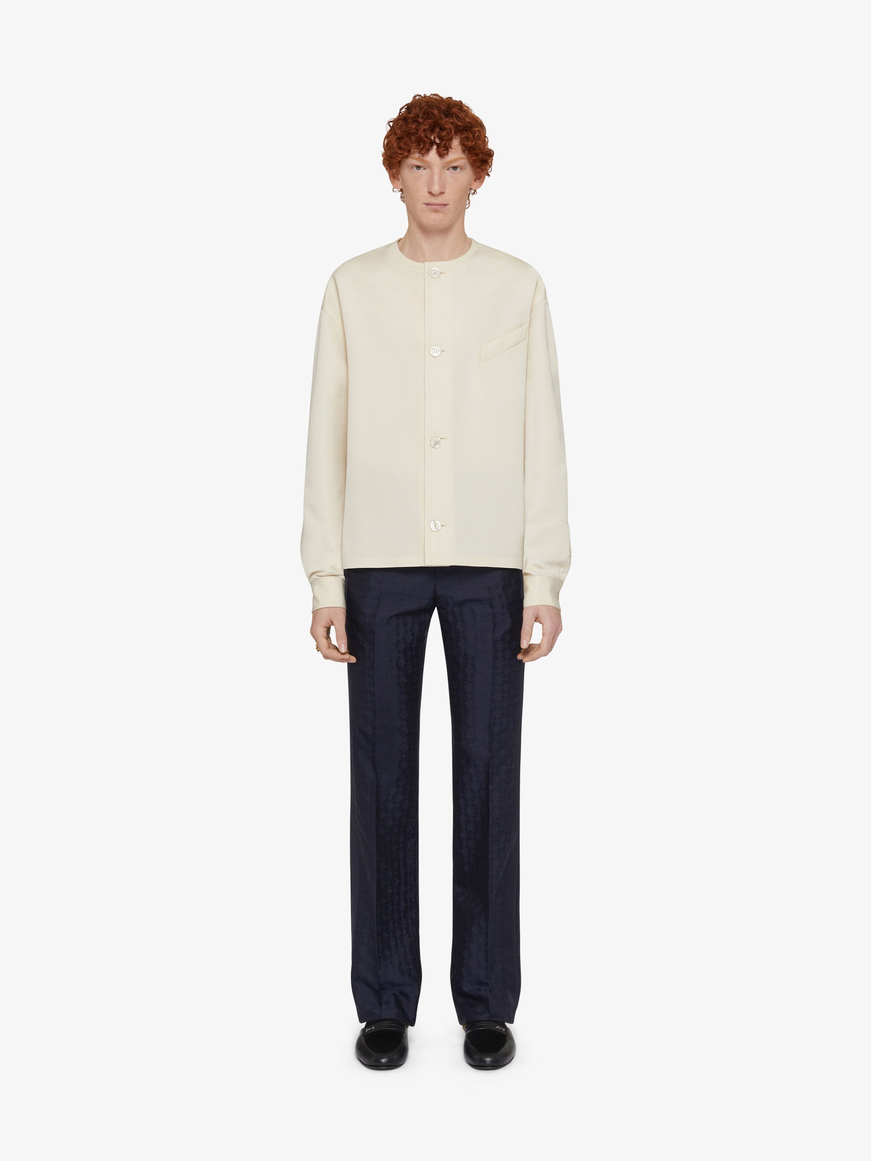BLOUSE IN WOOL WITH GIVENCHY GROS GRAIN - 2