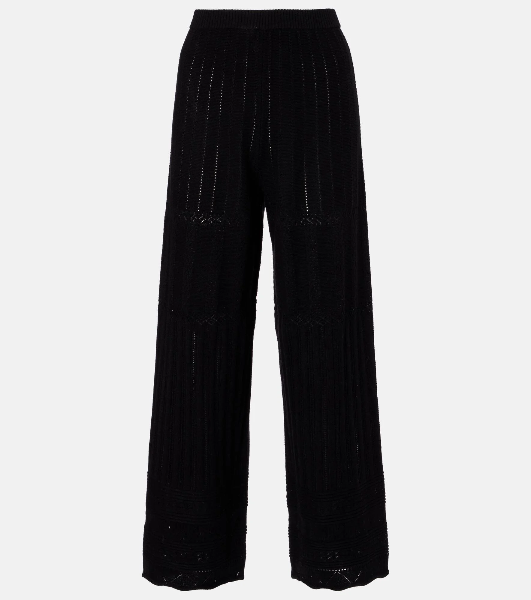 Alliage pointelle wool and cashmere wide-leg pants - 1