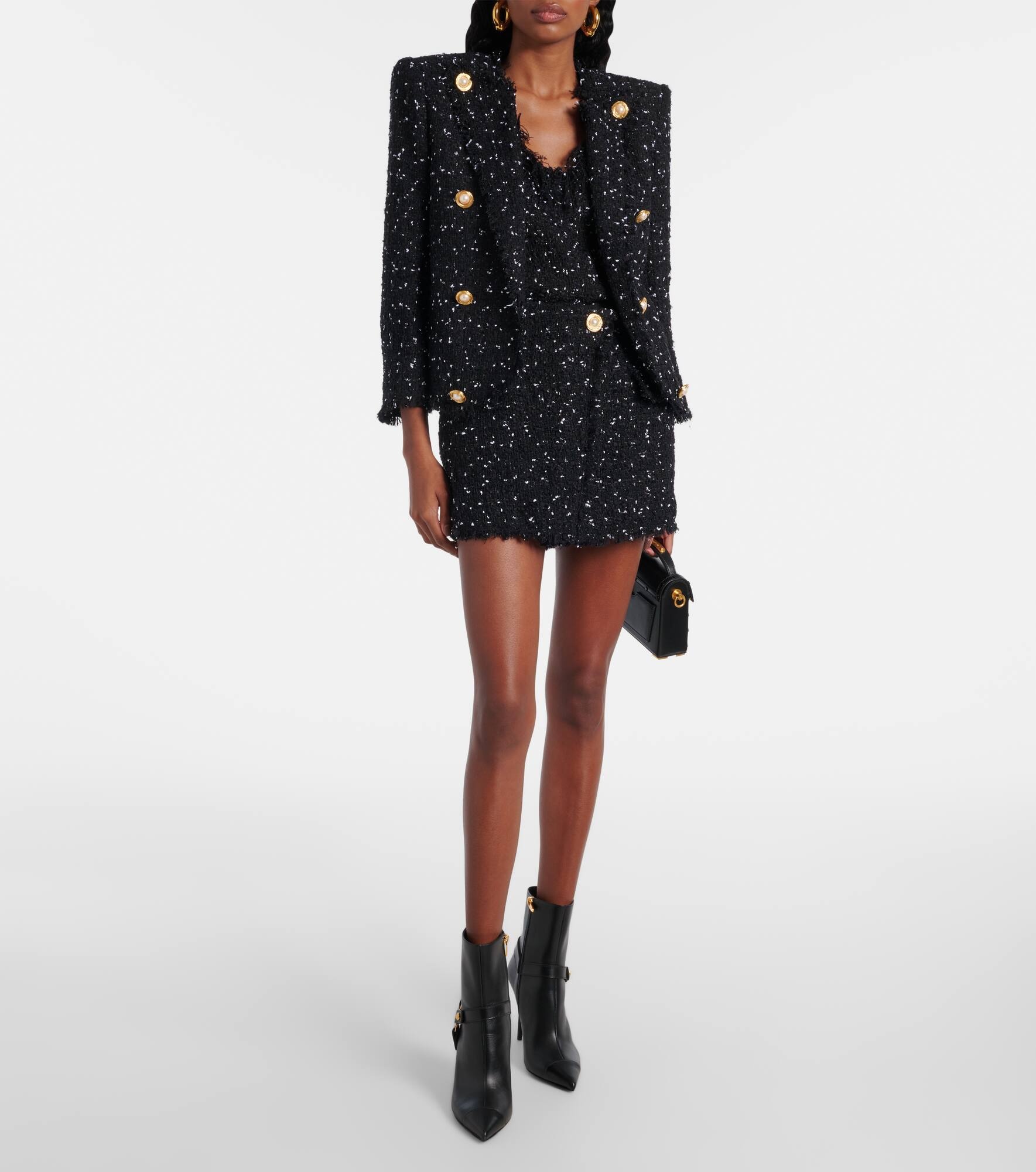 Polka-dot tweed miniskirt - 2