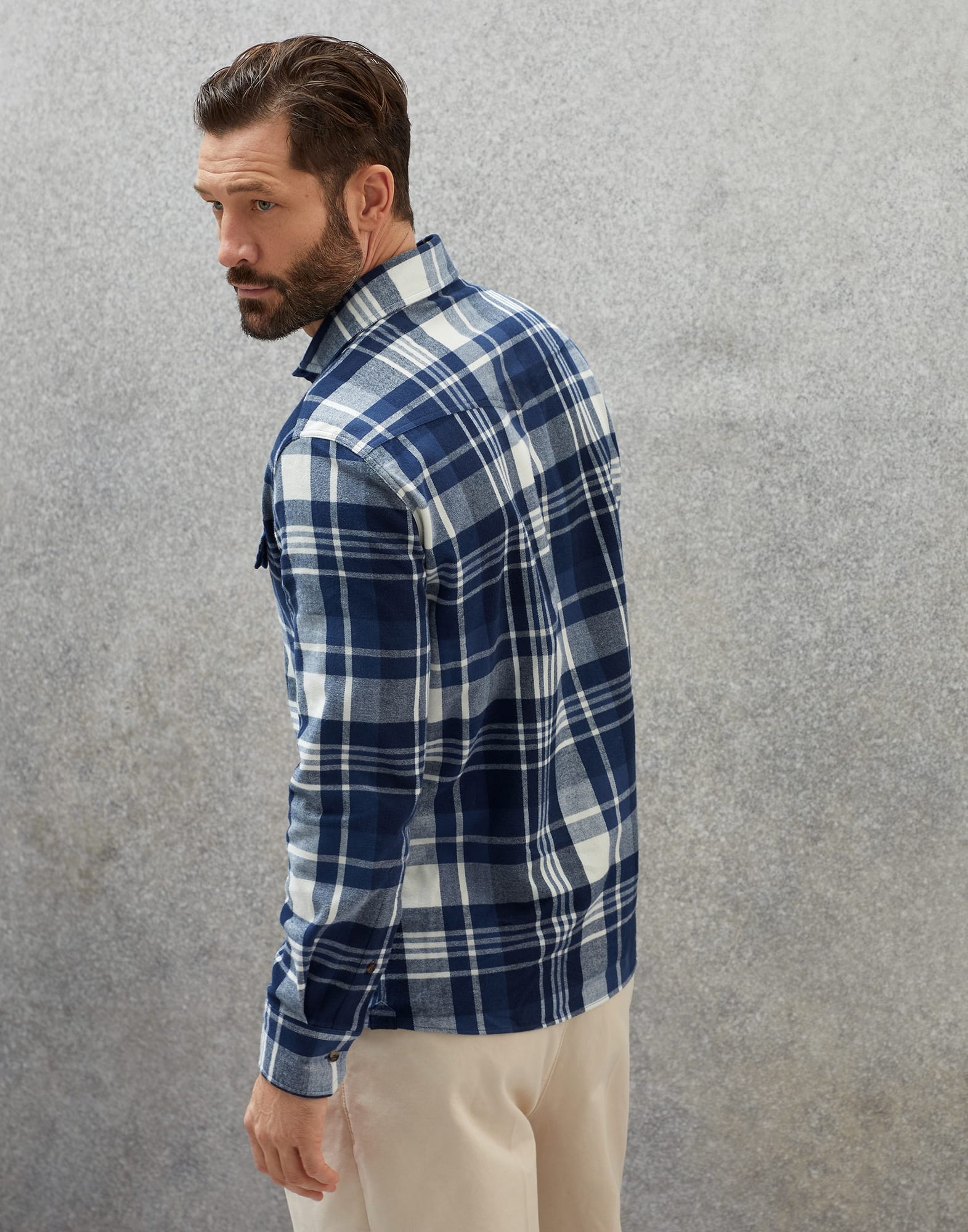 Madras flannel easy fit western shirt - 2
