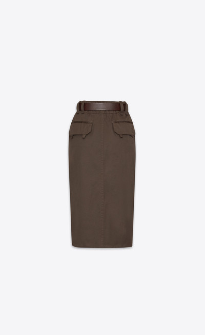 SAINT LAURENT pencil skirt in cotton outlook