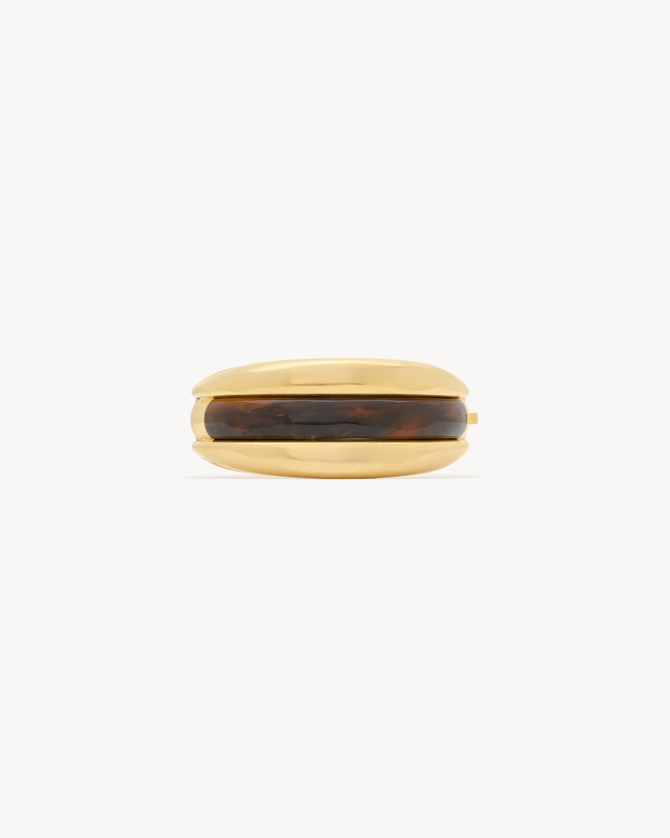TORTOISESHELL STACKED CUFF IN RESIN AND METAL - 5