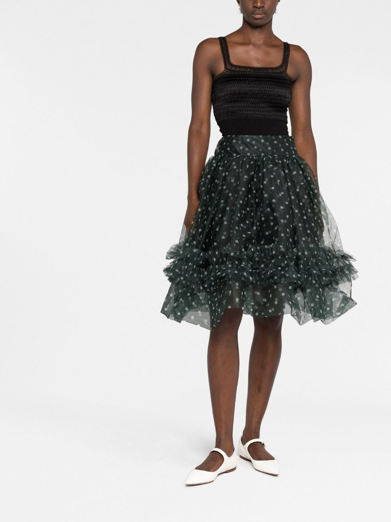 Molly Goddard Bonnie polka dot tulle midi skirt outlook