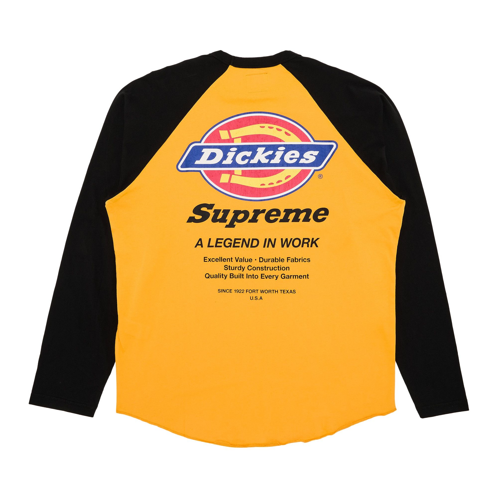 Supreme x Dickies Raglan Long-Sleeve Top 'Gold' - 2