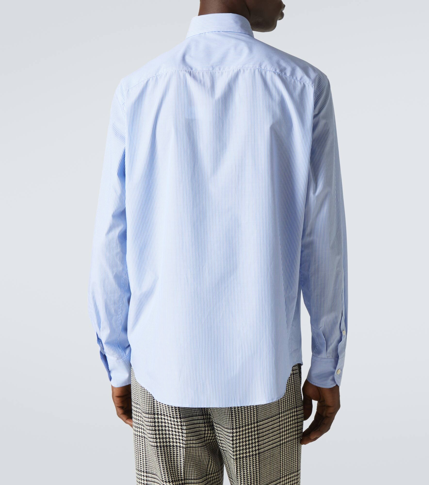 VLogo striped cotton shirt - 4