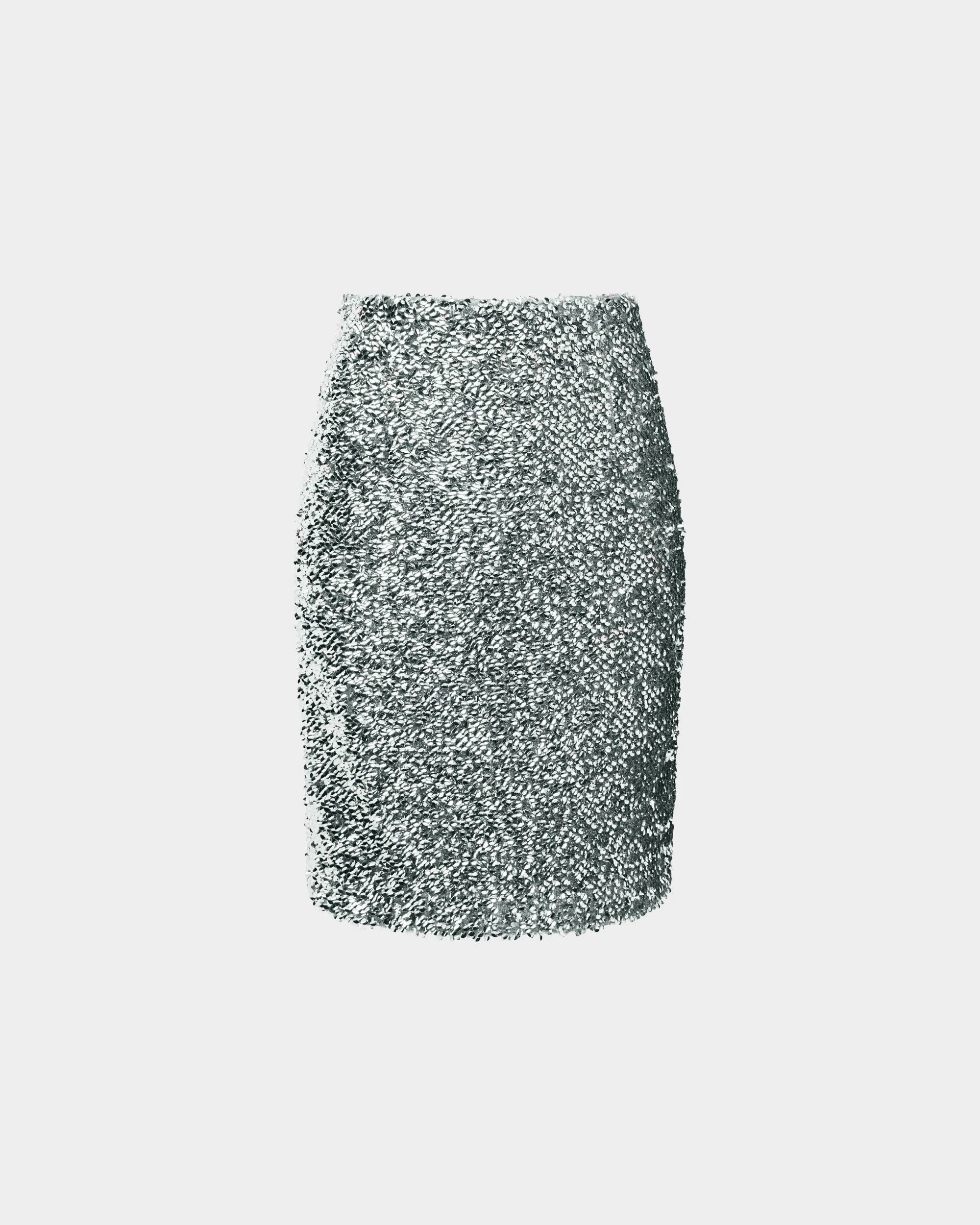 DELTA MIDI SKIRT IN TEXTURED SEQUIN - 1