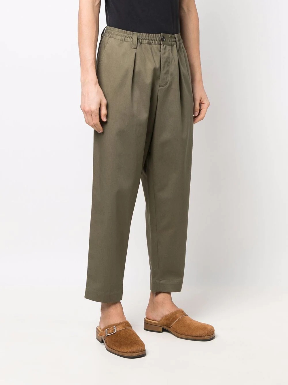 Gabardine cotton cropped trousers - 3