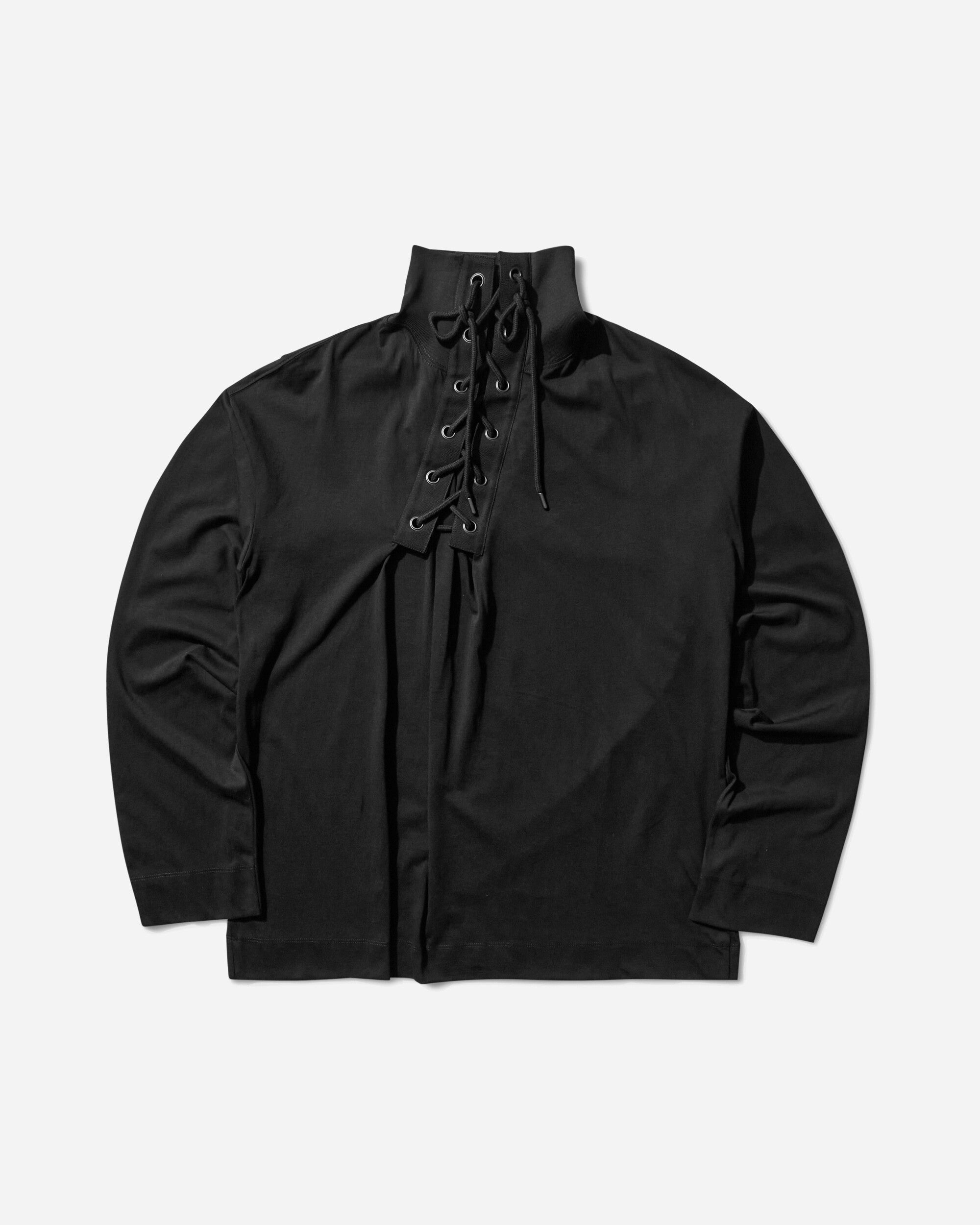 Men's Lace Collar T-Shirt Black - 1