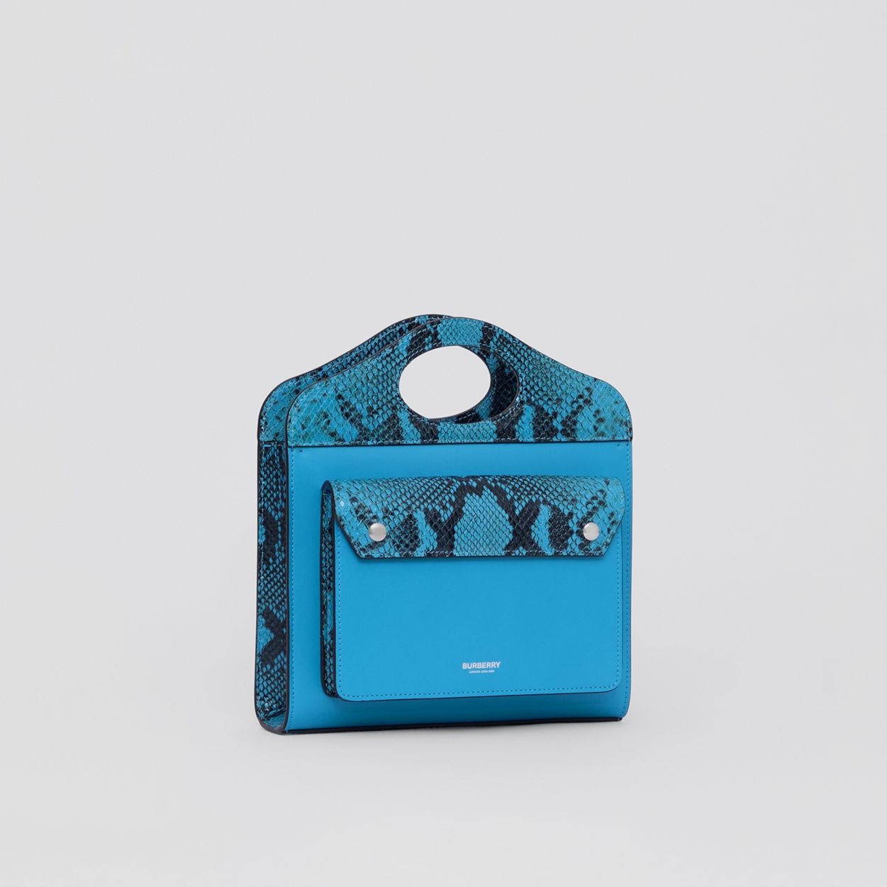 Mini Leather and Python Print Pocket Bag - 7