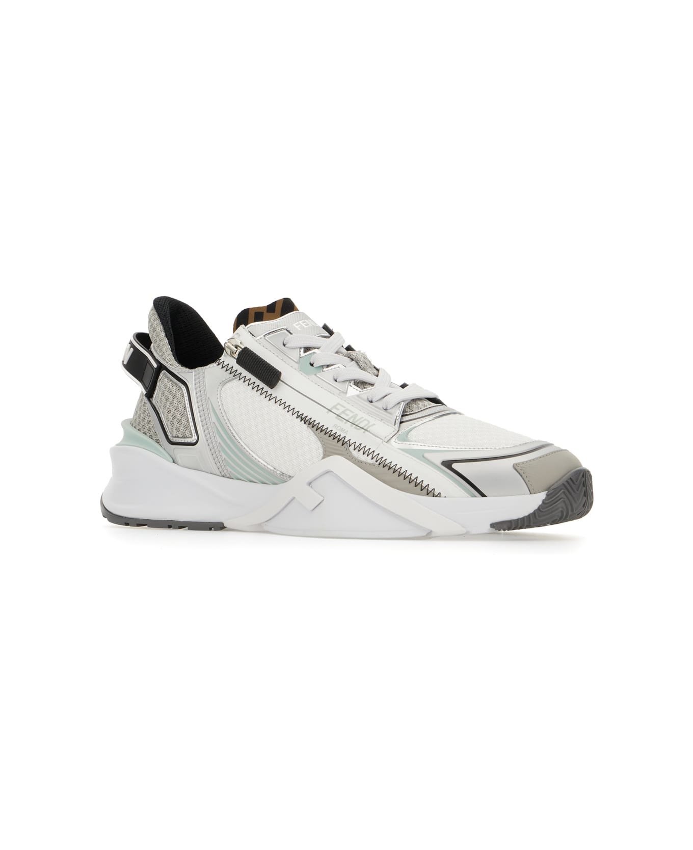 Multicolor Leather And Fabric Flow Sneakers - 2