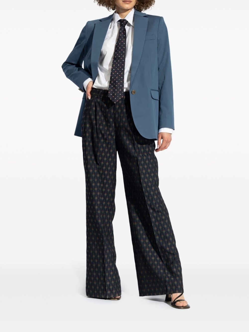 single-breasted cotton blazer - 2
