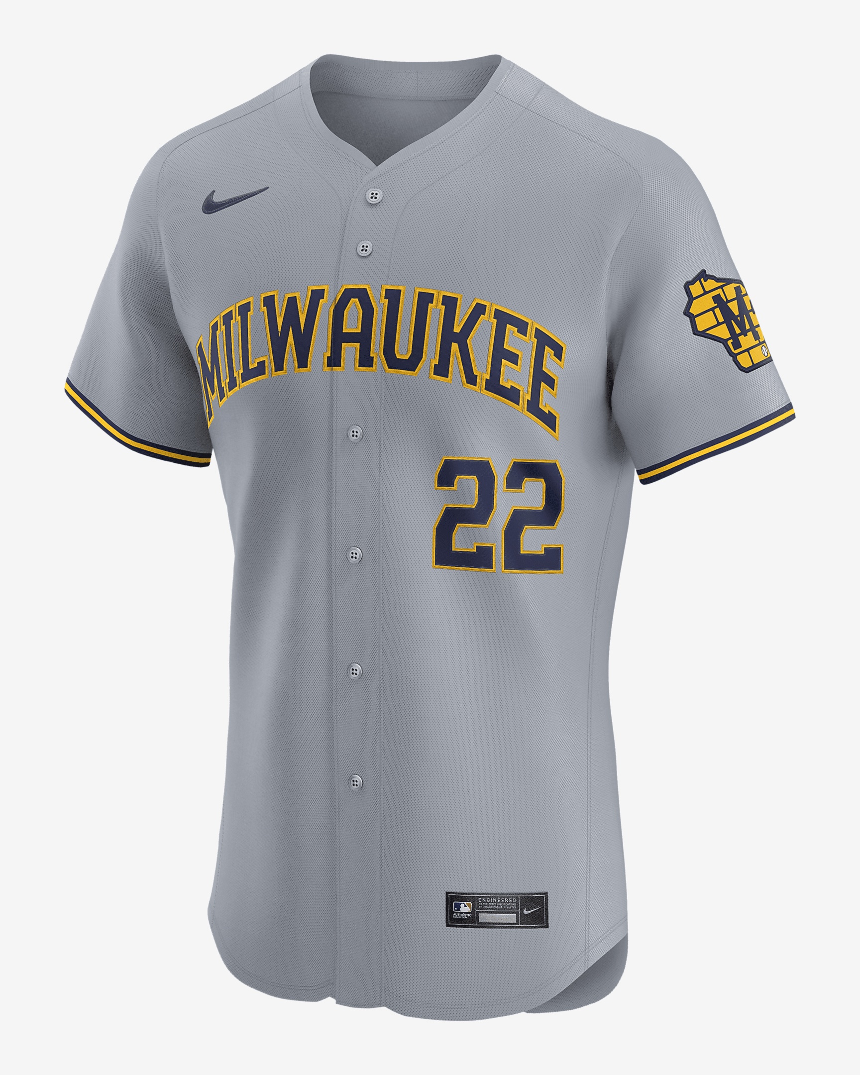 Christian Yelich Milwaukee Brewers Nike Men's Dri-FIT ADV MLB Elite Jersey - 1