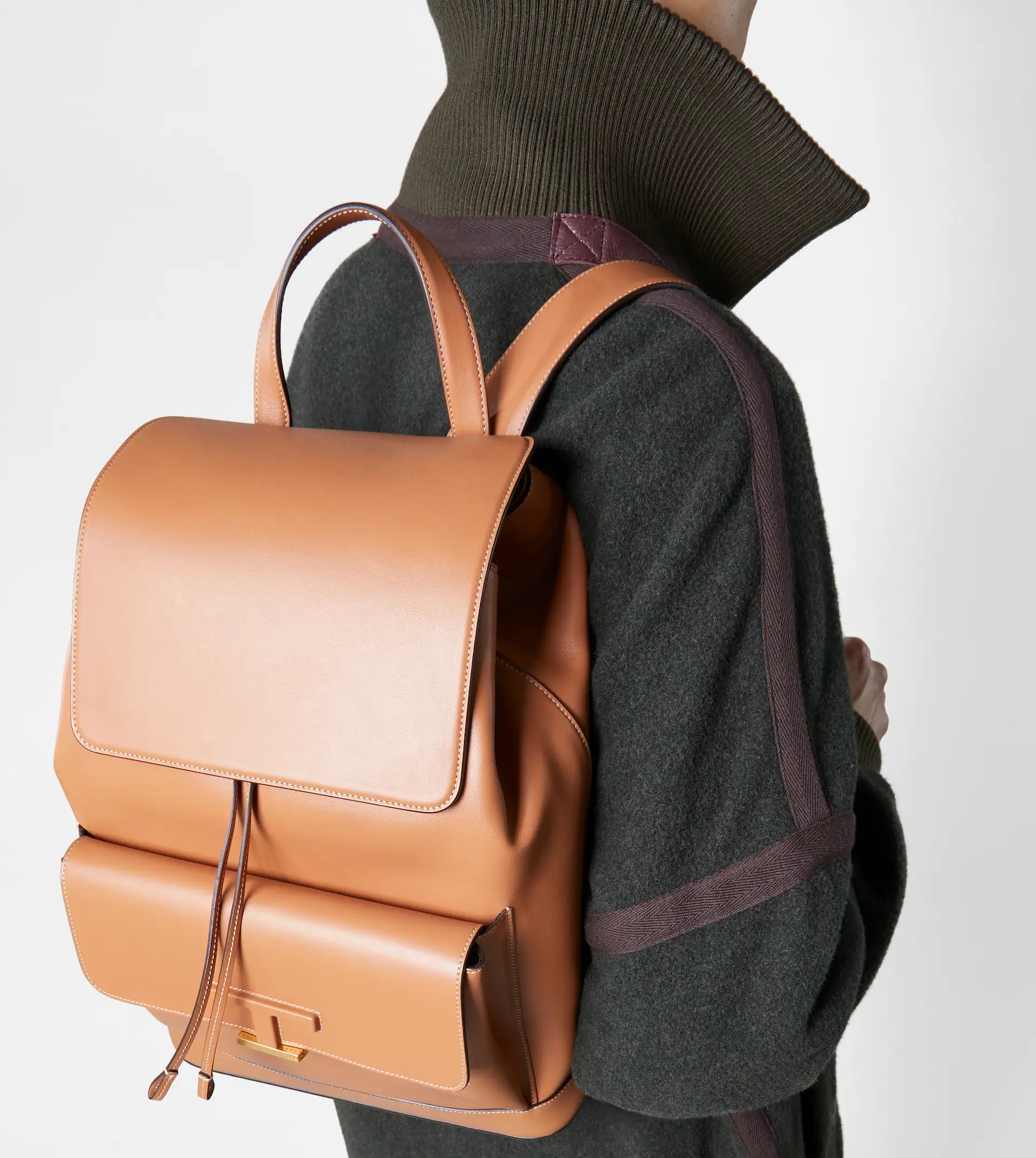 TIMELESS BACKPACK IN LEATHER MEDIUM - BROWN - 2