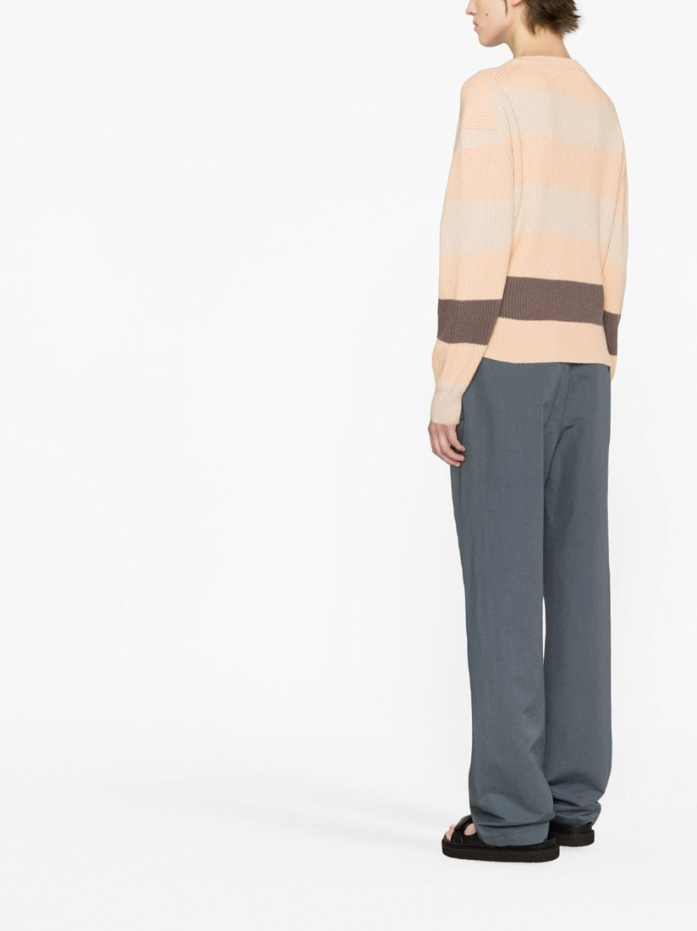 striped ribbed-knit jumper - 4
