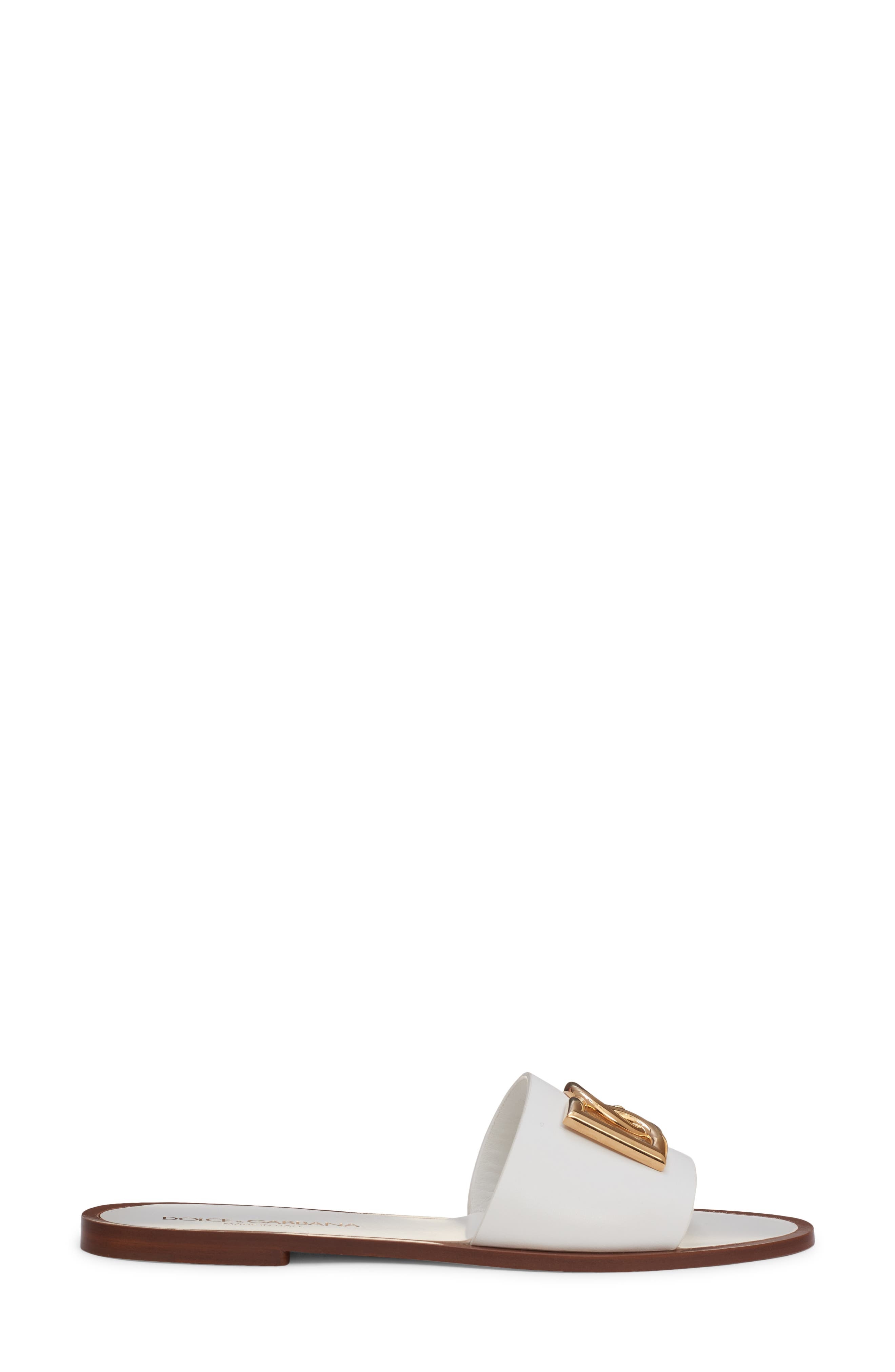 Dolce&Gabbana Capri Slide Sandal in Bianco Ottico at Nordstrom - 3