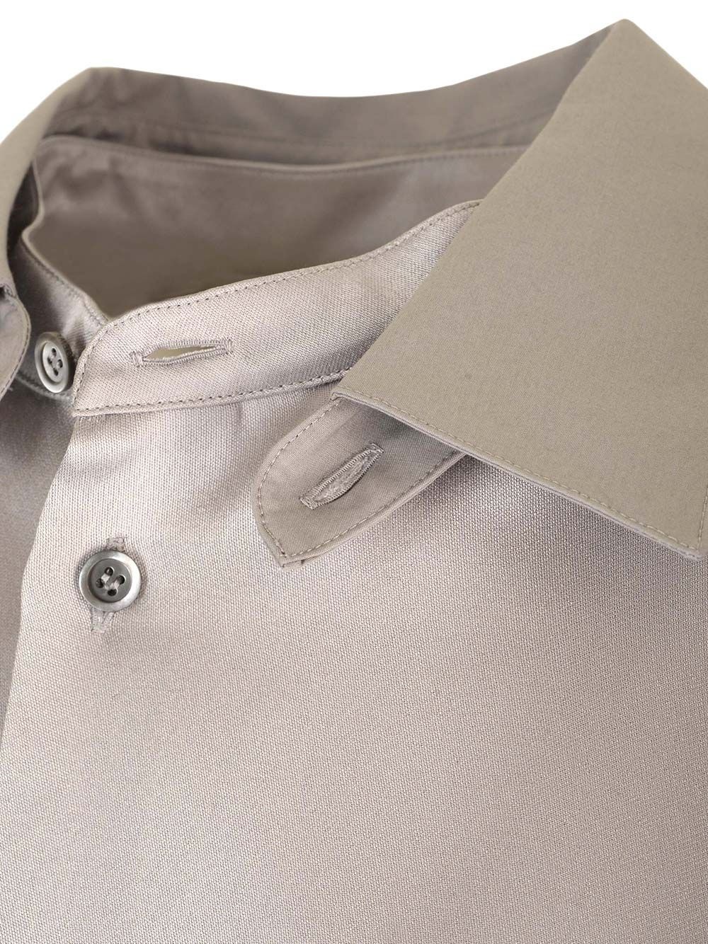 Unstructured Silk Shirtdress Dresses Grey - 4