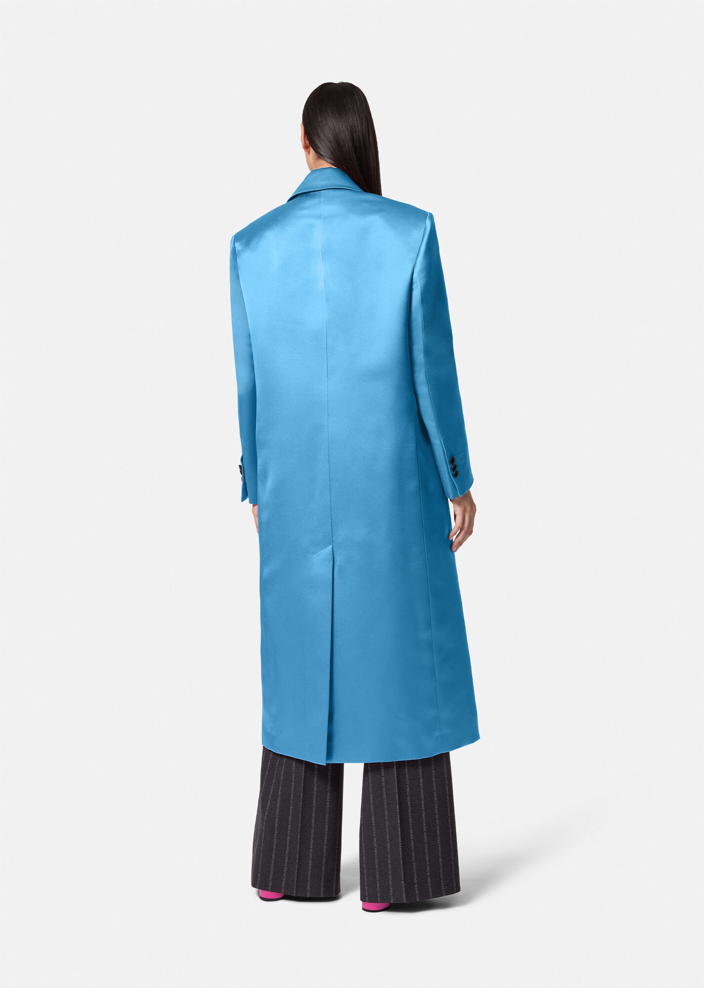 Satin Single-Breasted Coat - 4