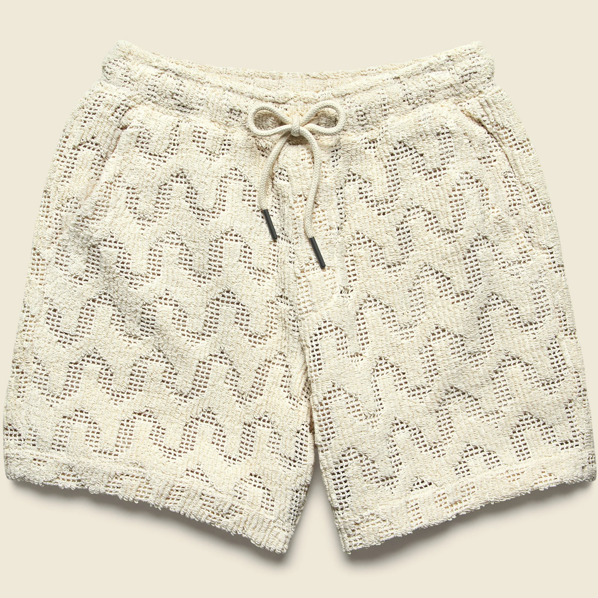 7" Atlas Crochet Shorts - Ecru - 1