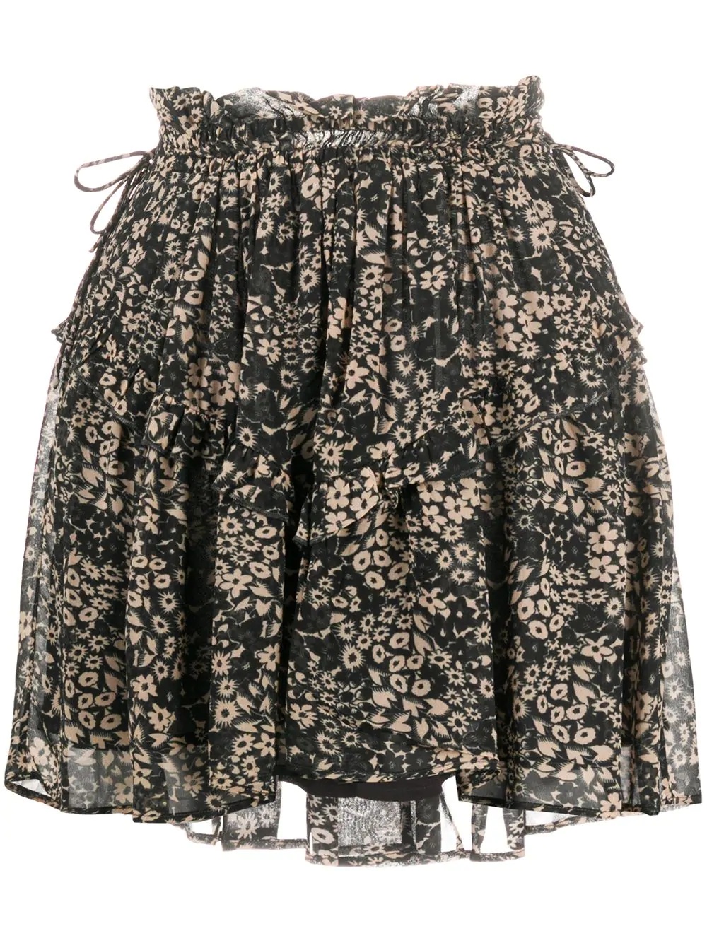 floral print mini skirt - 1