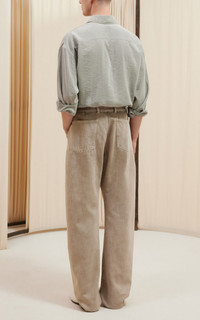 Lemaire TWISTED BELTED PANTS HEAVY SNOWY DENIM SNOW BEIGE