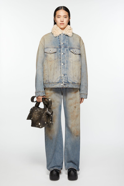 Acne Studios Denim fur trim jacket - Oversized fit - Mid blue outlook