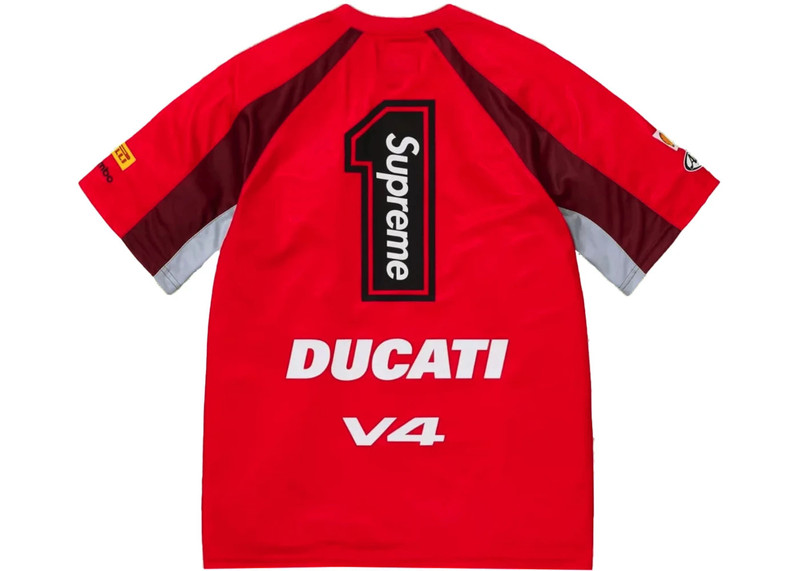 Supreme Supreme Ducati Soccer Jersey Red outlook