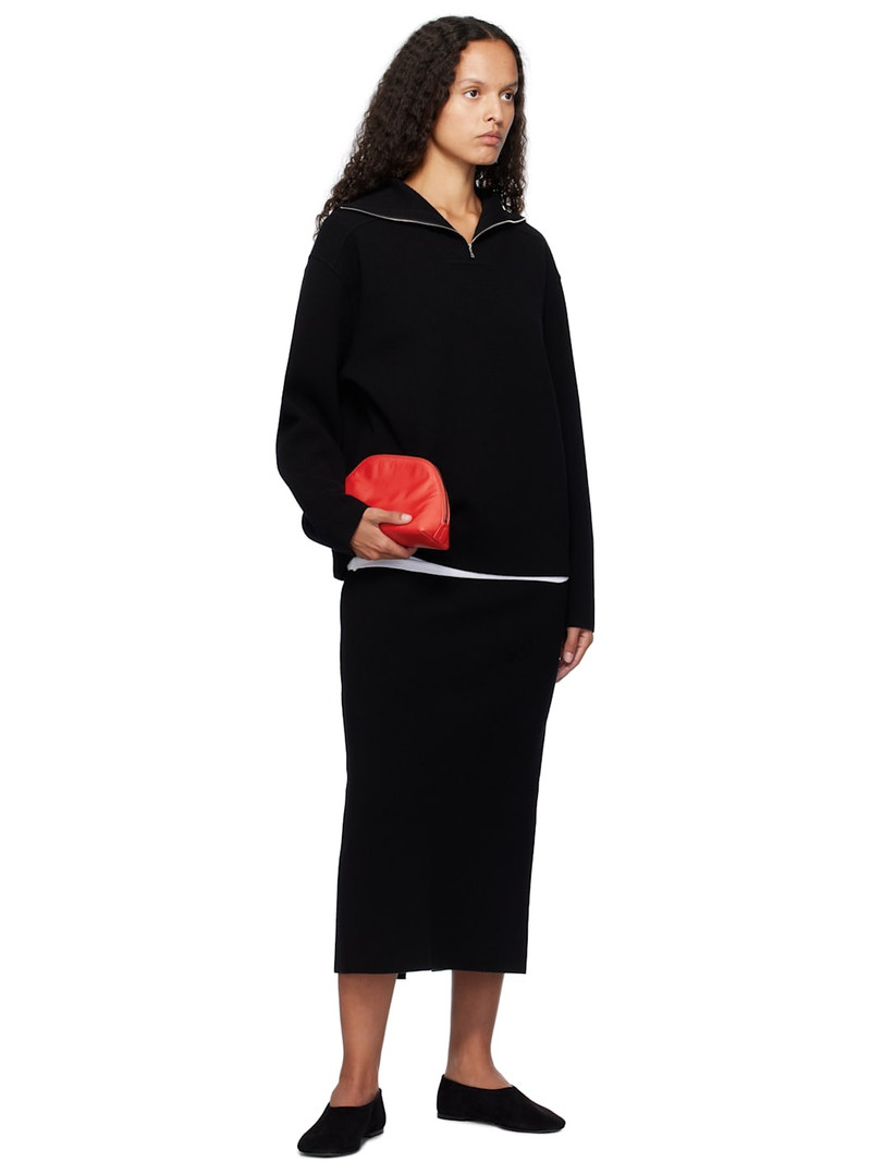 AURALEE Black Heavy Milano Rib Knit Midi Skirt outlook