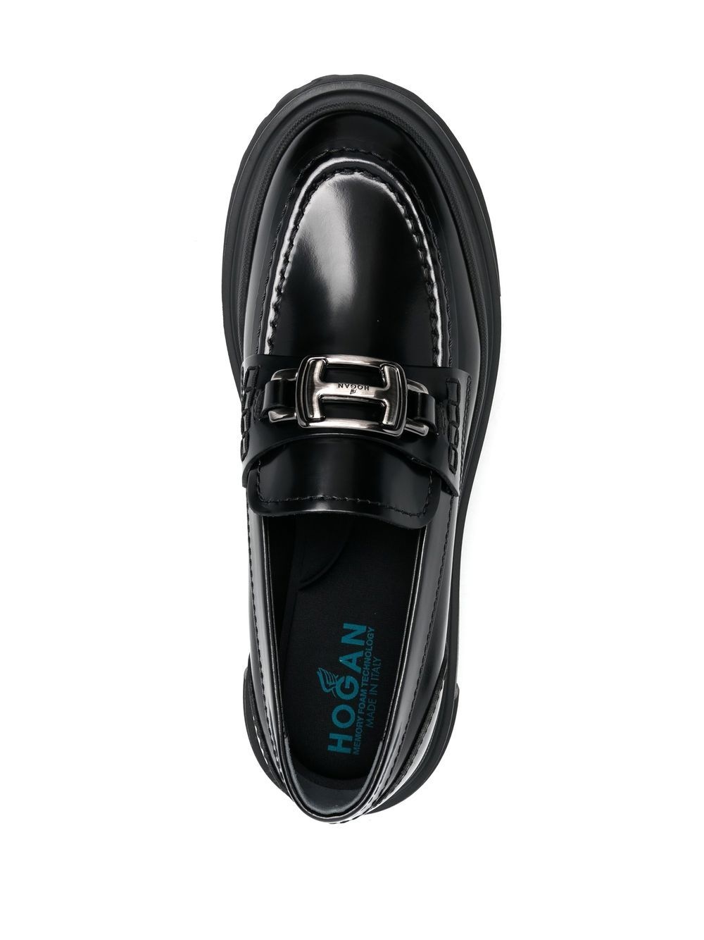logo buckle platform loafers - 4