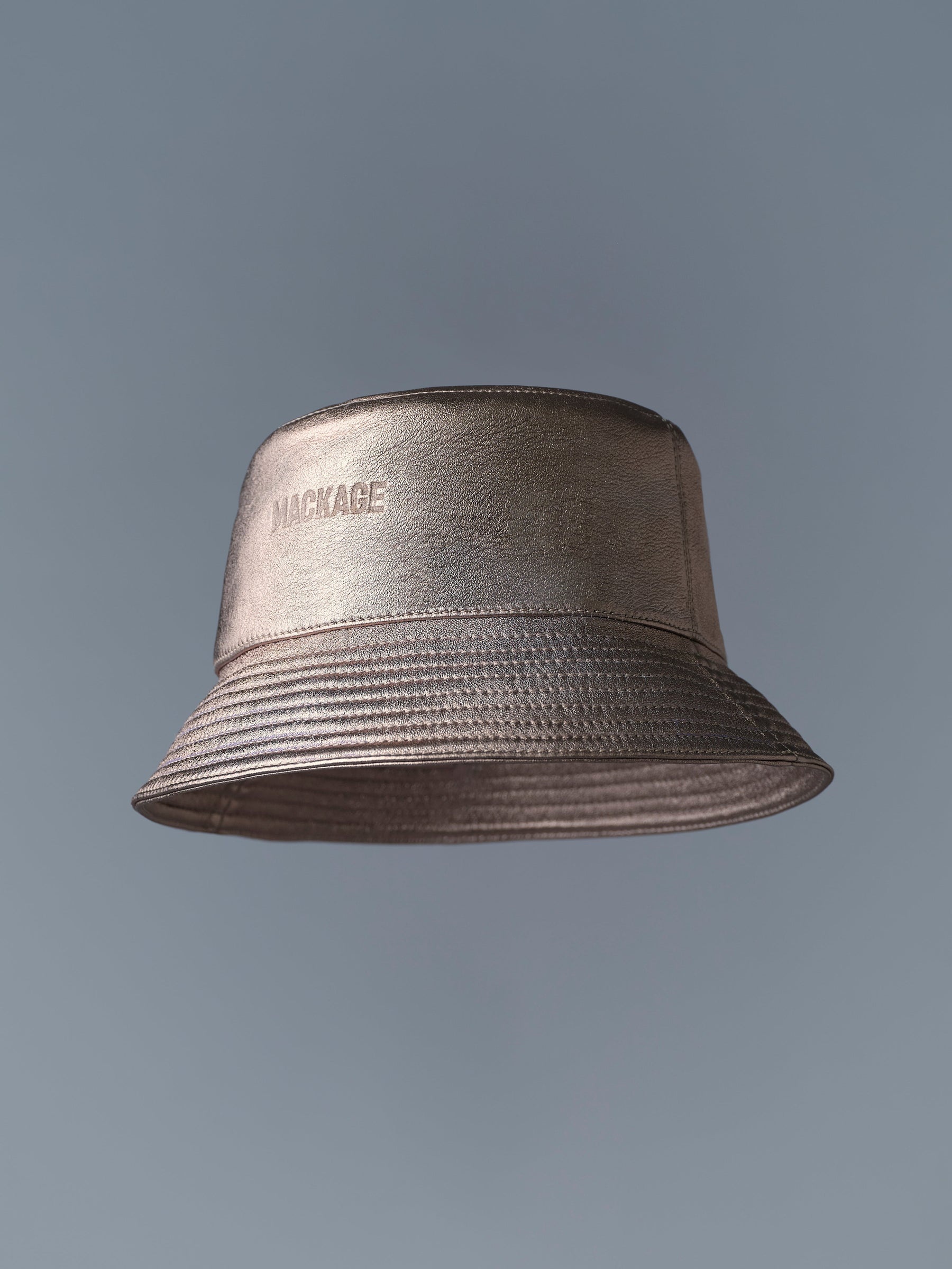 WOLFFE-NV Leather Bucket Hat with Debossed Logo - 2