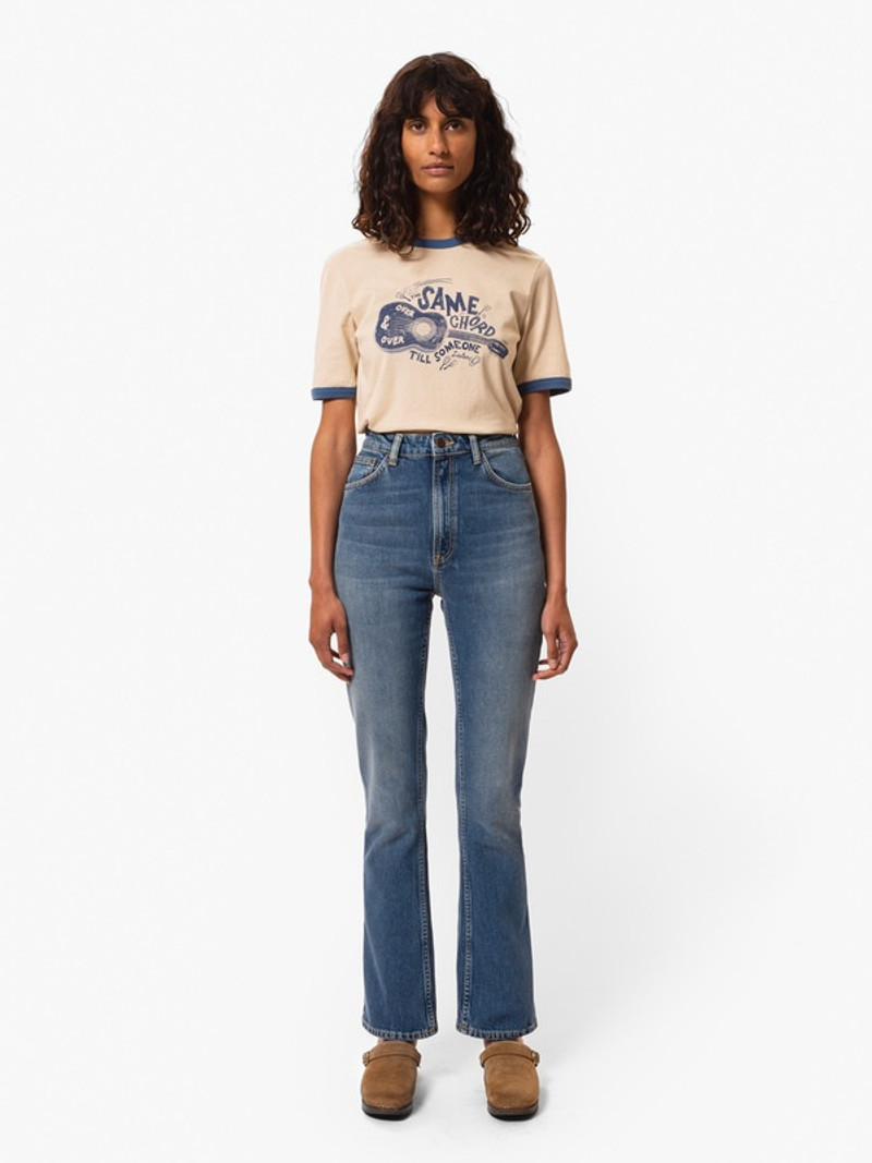 Nudie Jeans Lova Gitarr T-Shirt Dusty White outlook