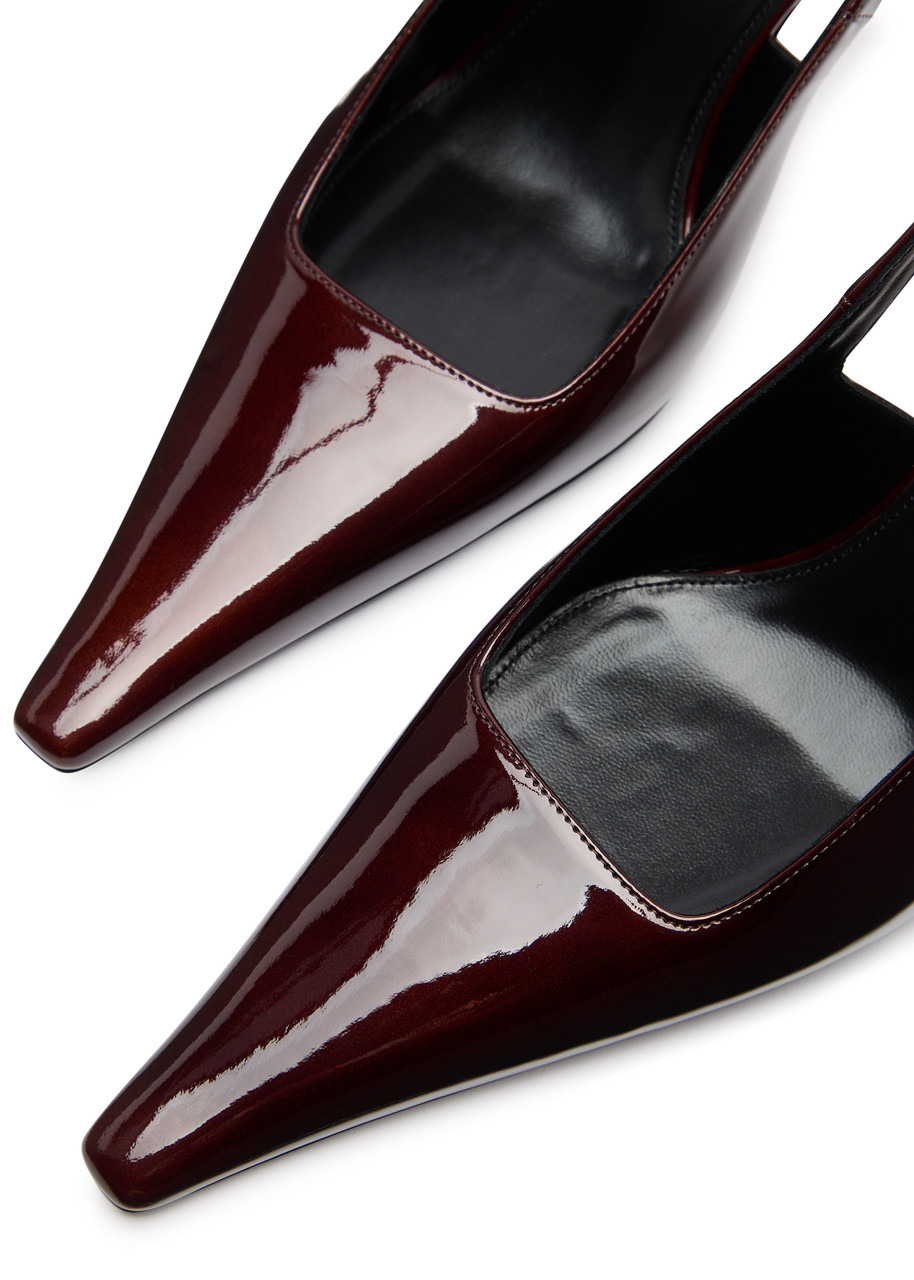 Saint Laurent Lee 75 Patent Leather Slingback Pumps - 3